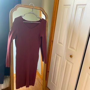Burgundy long sleeve sweater dress!!